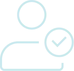 icon of a person with a checkmark, representing "preceptors" at ClickClinicals